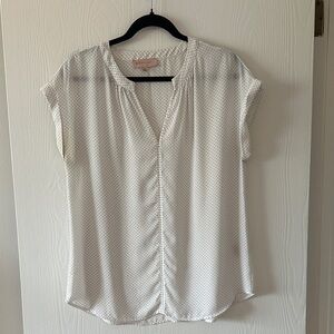 Philosophy White Blouse with Black Dot Print
